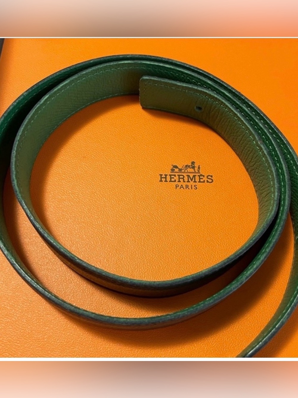 Hermès Green Leather  Belt Strap only